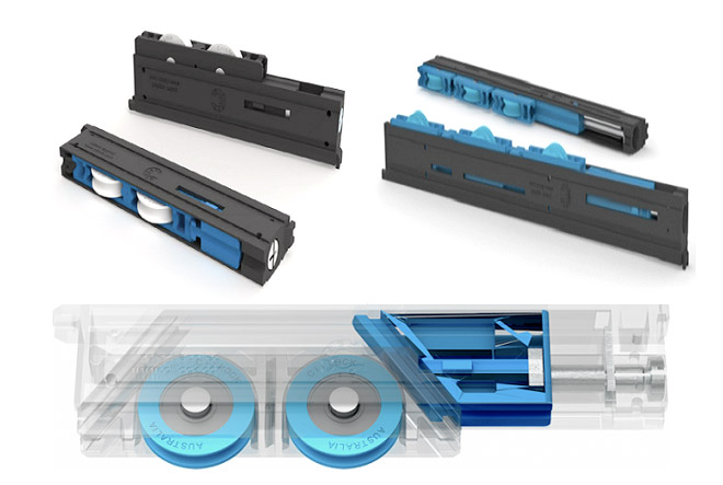 Bottom-rolling ball bearing roller hardware