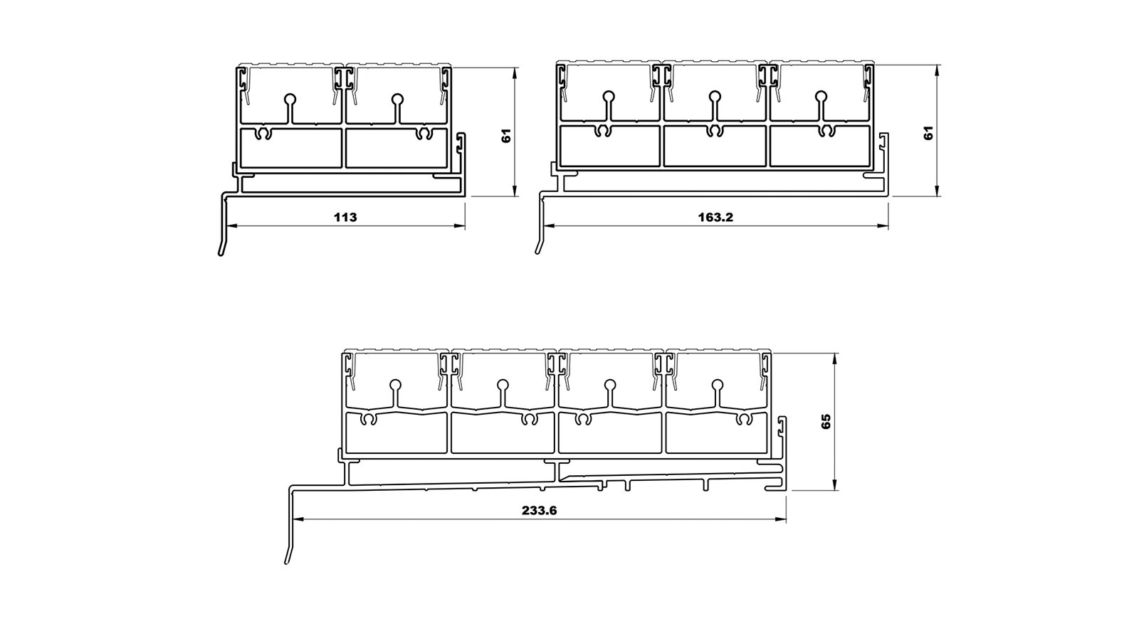 Standard sliding door sill profile